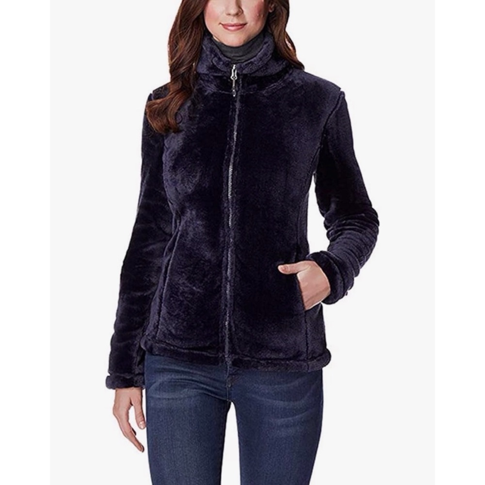 32 DEGREES WMN PLUSH VELOUR FULL ZIP JACKET S STORM BLUE GORPCORE WINTERCORE HTF
